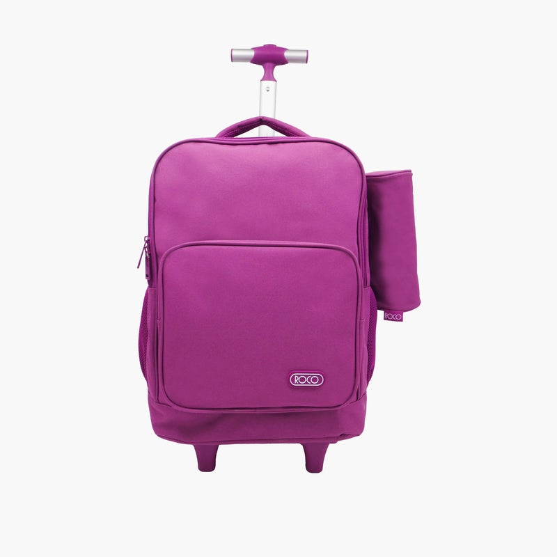 Solid Purple Trolley Backpack for Kids